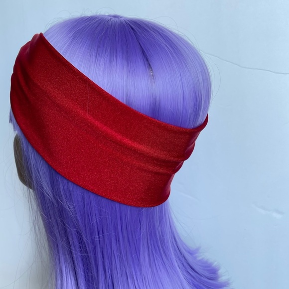 Ruby Red Fitness Turban Headband, Sweatband - Picture 4 of 5